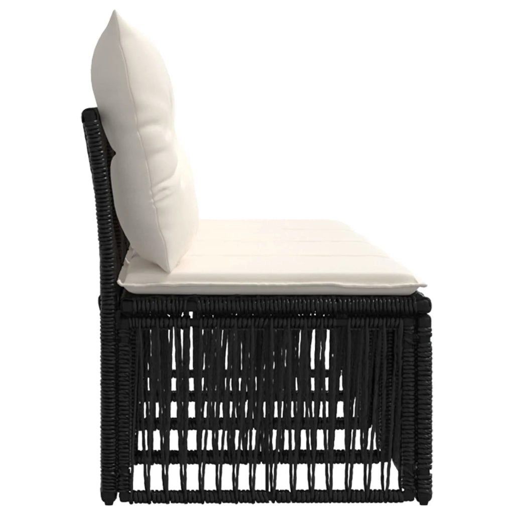 Divano a 4 posti 4 pcs 4-Numero di posti Nero polyrattan 42026719