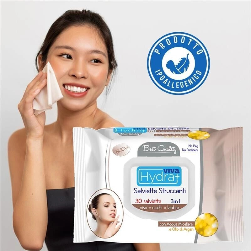 MAURY'S SALVIETTE DETERGENTI UMIDIFICATE STRUCCANTI 3IN1 30PZ OLIO DI ARGAN