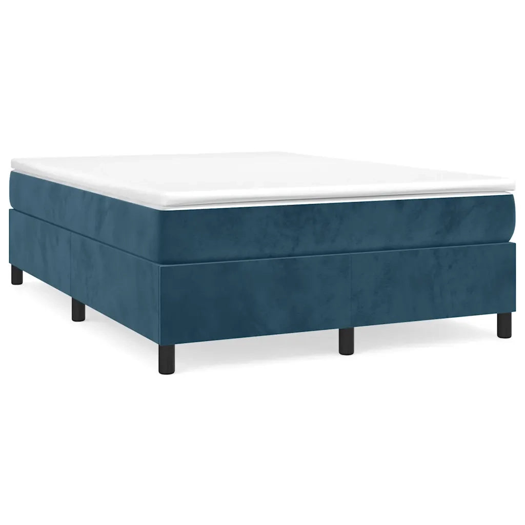 Struttura Letto a Rete a Molle Blu Scuro 140x200 cm Velluto