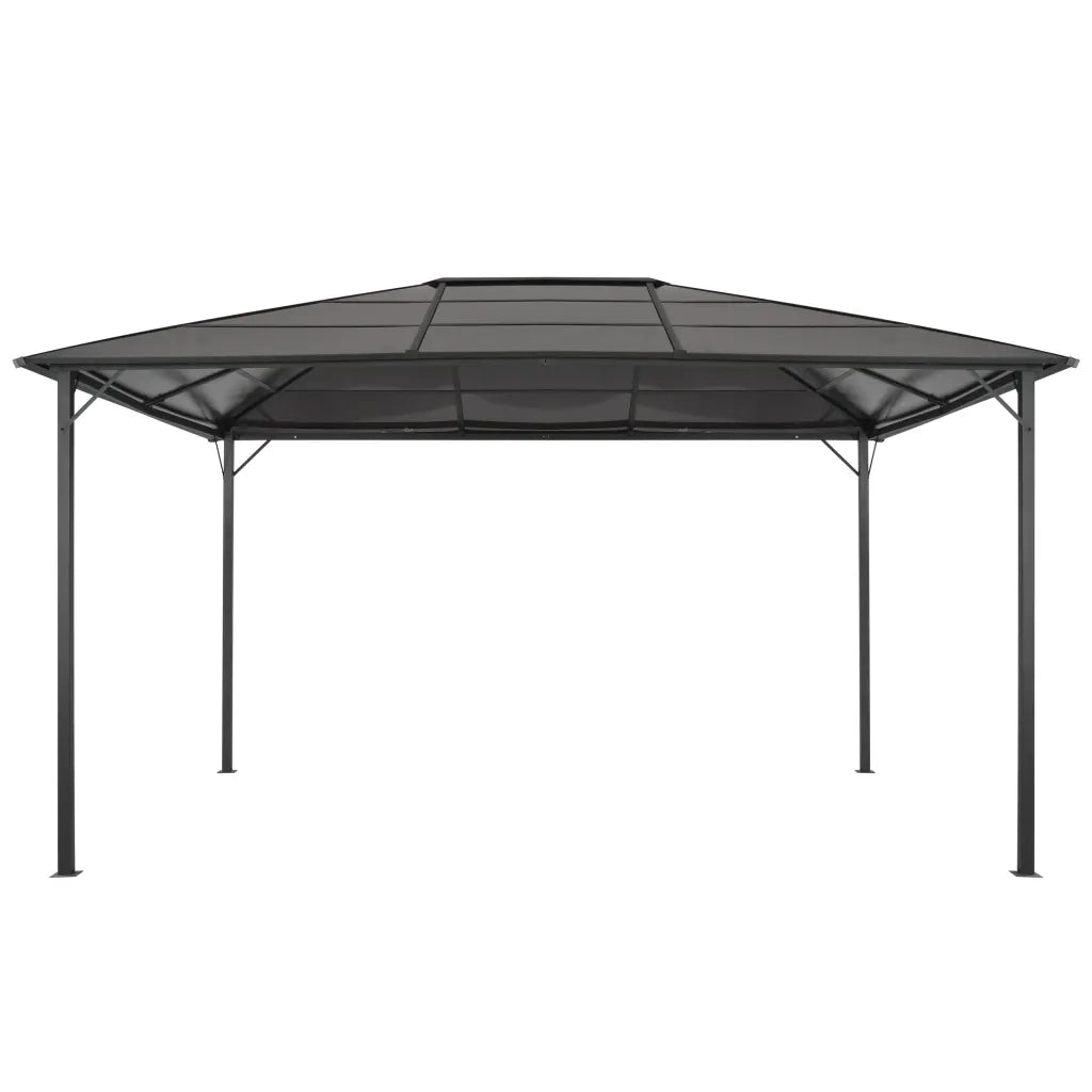 Gazebo con Tetto in Alluminio 4x3x2,6 m Nero 44643