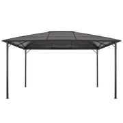 Gazebo con Tetto in Alluminio 4x3x2,6 m Nero 44643