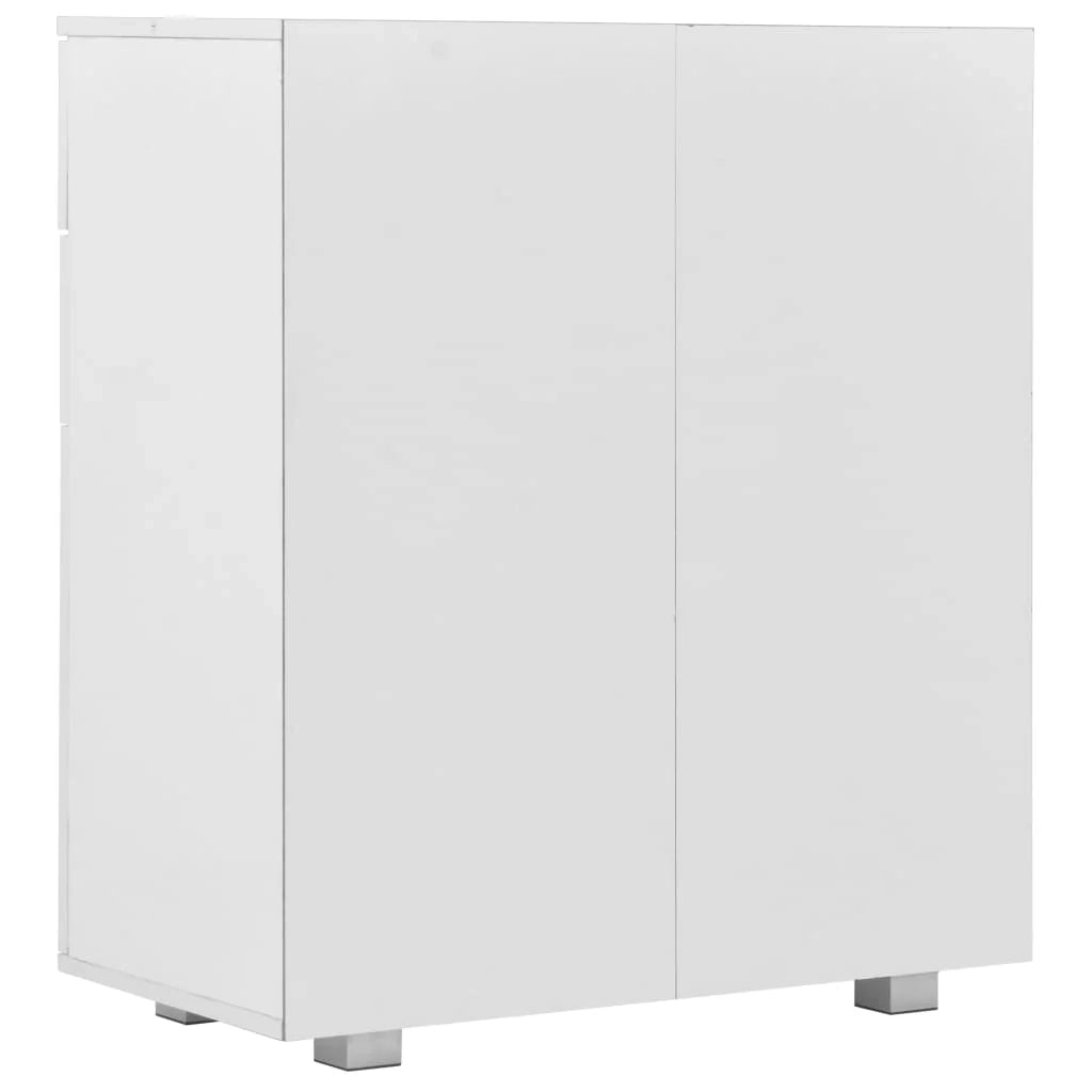 Buffet credenza cassettiera armadio mobile contenitore organizer per cucina soggiorno finitura lucida 71 x 35 x 80 cm legno ingegnerizzato bianco 02_0030767