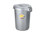 BIDONE MULTIUSO JERRY IN POLIPROPILENE LT.23 COLORE SILVER- - cm.37x32x46h. - 2 pezzi STEFANPLAST