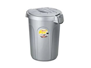 BIDONE MULTIUSO JERRY IN POLIPROPILENE LT.23 COLORE SILVER- - cm.37x32x46h. - 2 pezzi STEFANPLAST