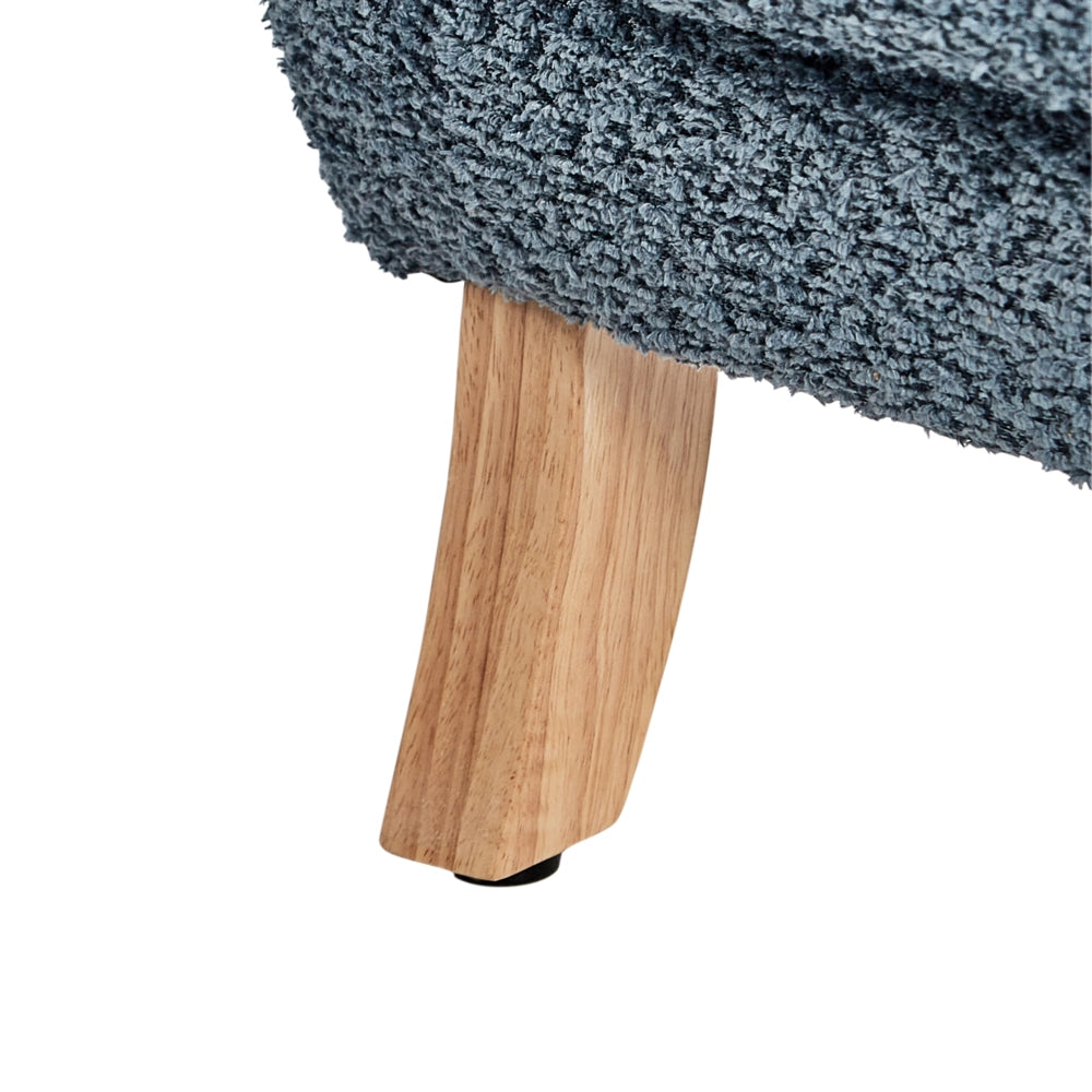 Sedia imbottita in bouclé blu scuro con braccioli Sedile per bambini Design moderno