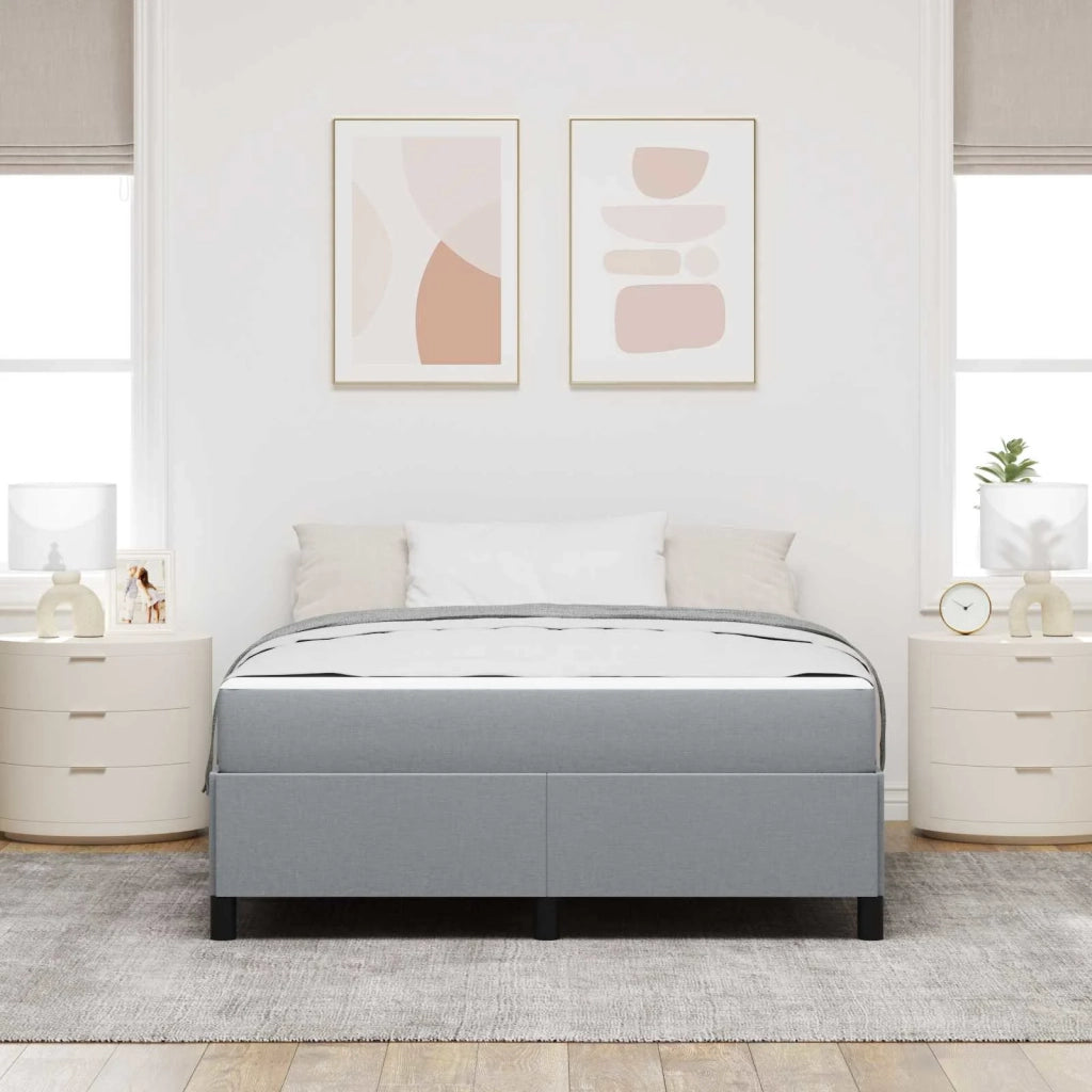 Letto a molle Grigio chiaro 140 x 200 cm Tessuto 3398864
