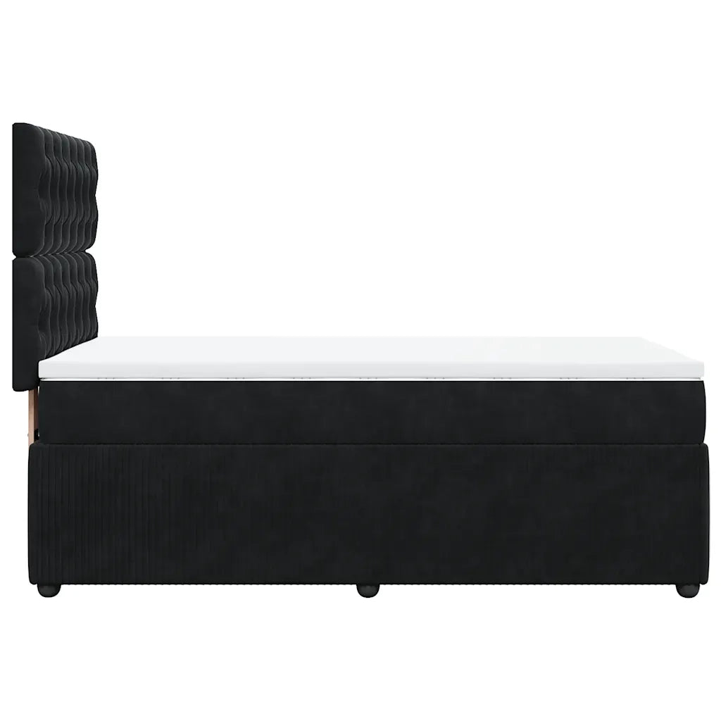 Giroletto a Molle con Materasso Nero 80x200 cm in Velluto 3294498