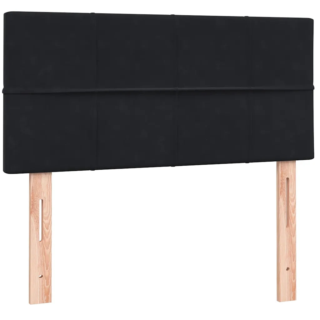 Giroletto a Molle con Materasso Nero 90x210 cm in Velluto
