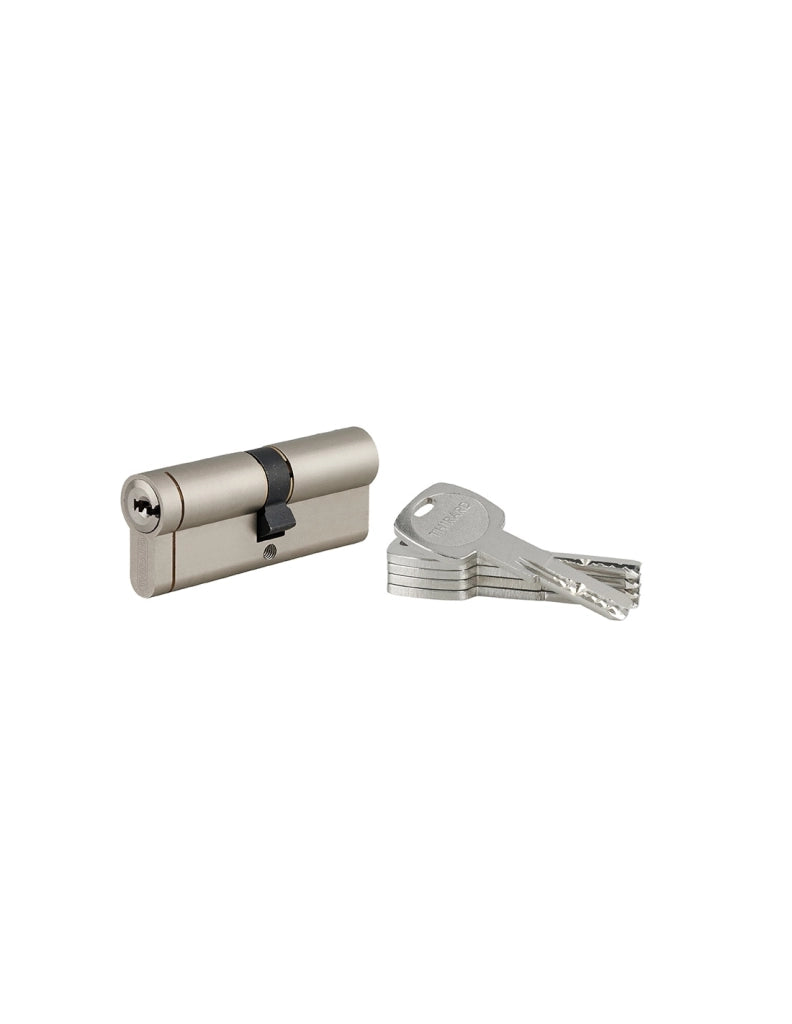 Cilindro europeo Transit 1 40 x 45 mm, nichelato, funzione emergenza, 5 chiavi – THIRARD
