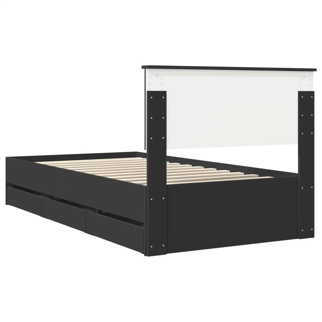Struttura del letto-Giroletto Nero 100 x 200 cm Legno Ingegnerizzato 260341
