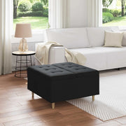 Pouf contenitore con cuscino Nero 80 x 80 x 45 cm Tessuto