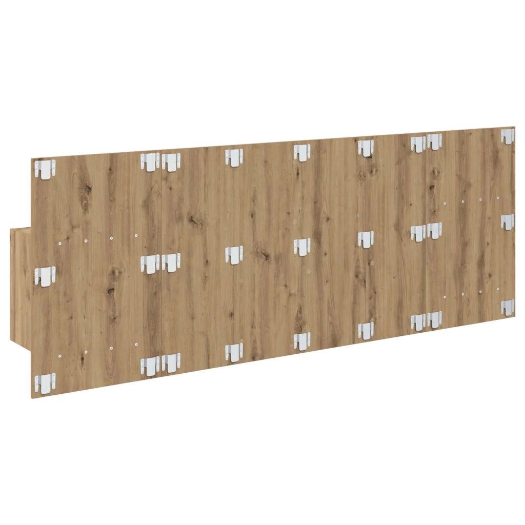 Testata con Comodino 3 pz-Set di 3 Testiera con Contenitore Rovere artigianale Legno multistrato 745258