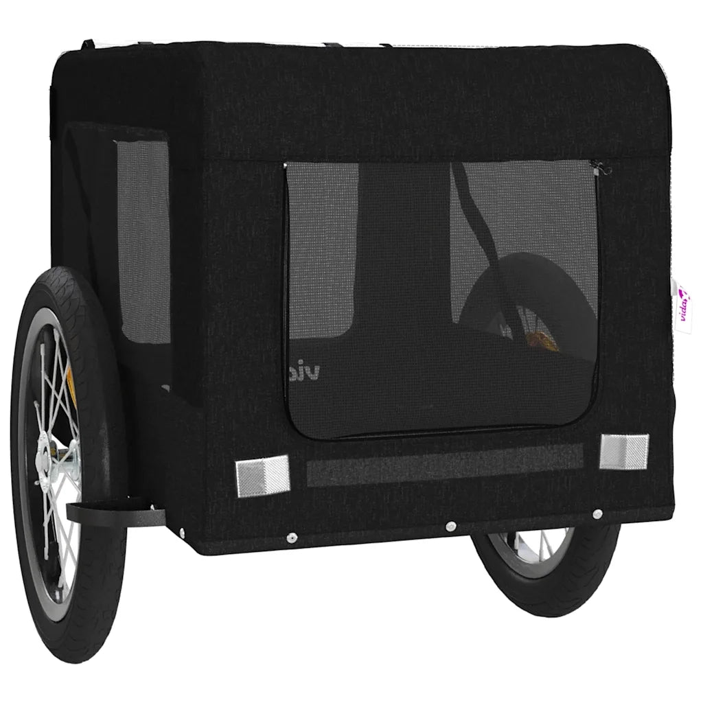 Rimorchio da Bici per Animali Nero Oxford e Ferro CFW2760042