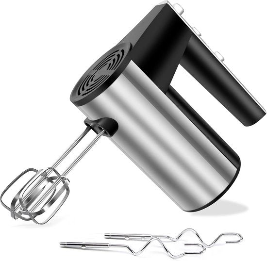 Mixatore Elettrico da Mano 1000W con 5 Velocità e Funzione Turbo - Incluso Accessorio da 4 pezzi in Acciaio Inossidabile