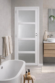 Blocco porta in tessuto bianco Tana H204 x L83 Spinta a destra