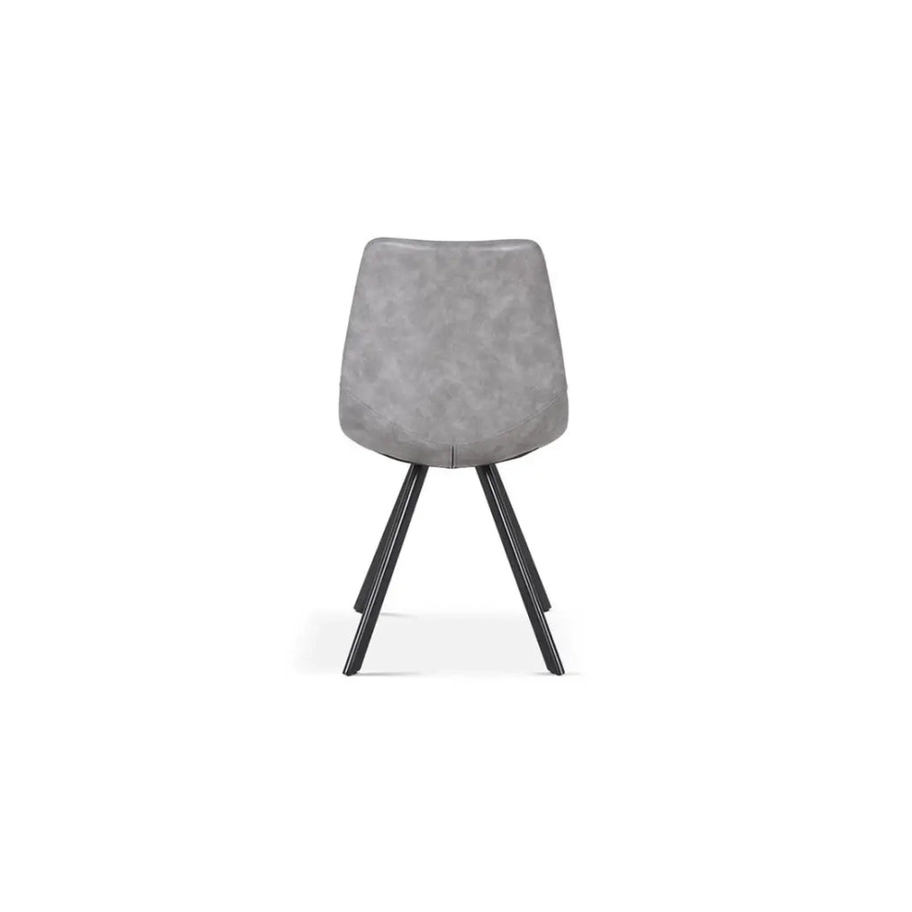 Sedia EMET – PU grigio scuro – Gambe in metallo – H83 x L46 x P60 cm