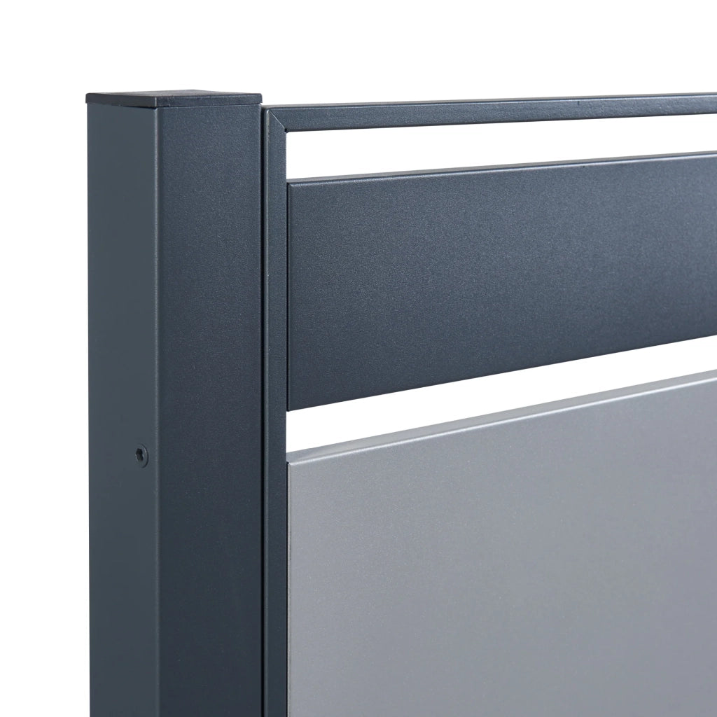 Contenitore per rifiuti in acciaio zincato 120 x 83 x 11 cm antracite argento 03_0009093