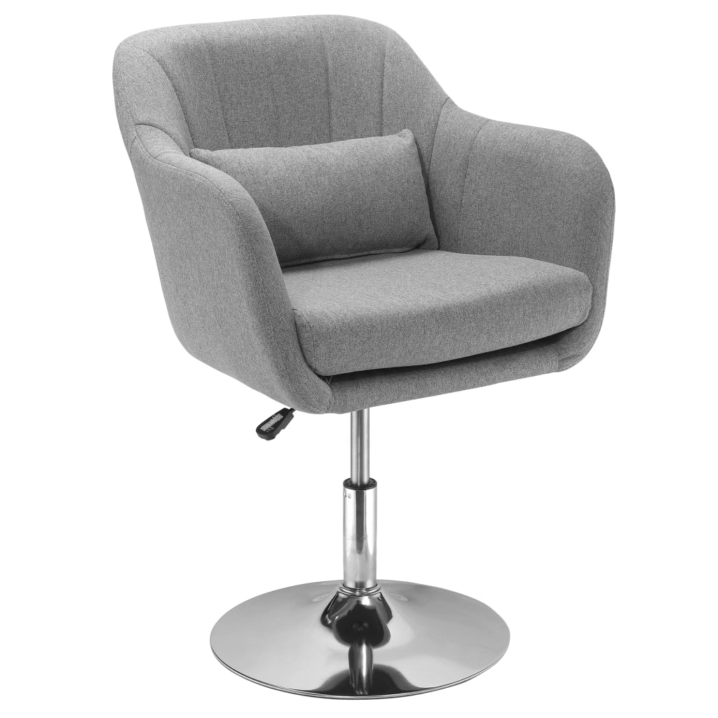 Sedia Girevole da Scrivania Grigio, Regolabile a 360 Gradi con Braccioli e Cuscino, Design Moderno per Casa e Ufficio, 60x60x79-91 cm