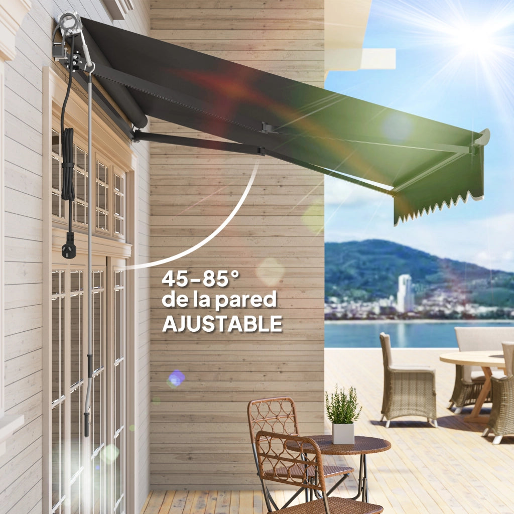 Toldo Retrattile per Giardino e Terrazzo ¨C zephmum ¨C Grigio Scuro 296x250 cm