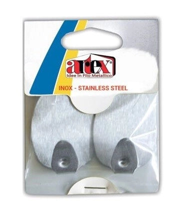 Set 3 Pezzi Gancio Adesivo in Acciaio Inox Ovale 50 mm Artex