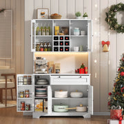 Armadio da cucina alto - Zephmum - 180x105x40cm - con LED a cambio colore e presa
