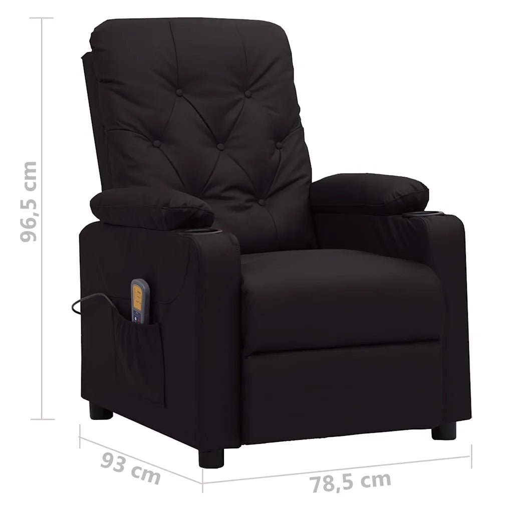 Divano Sedia-Poltrona Massaggiante Nera in Similpelle 675127