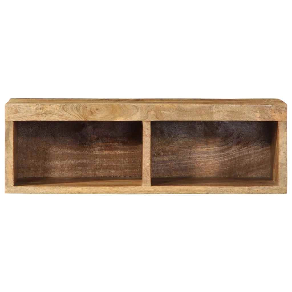 Mobile TV da parete salvaspazio con contenitore 60 x 30 x 19 cm in legno massello di mango grezzo 02_0057701