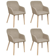 Sedie da Pranzo 4 pz Beige in Tessuto e Massello di Rovere  cod mxl 58999