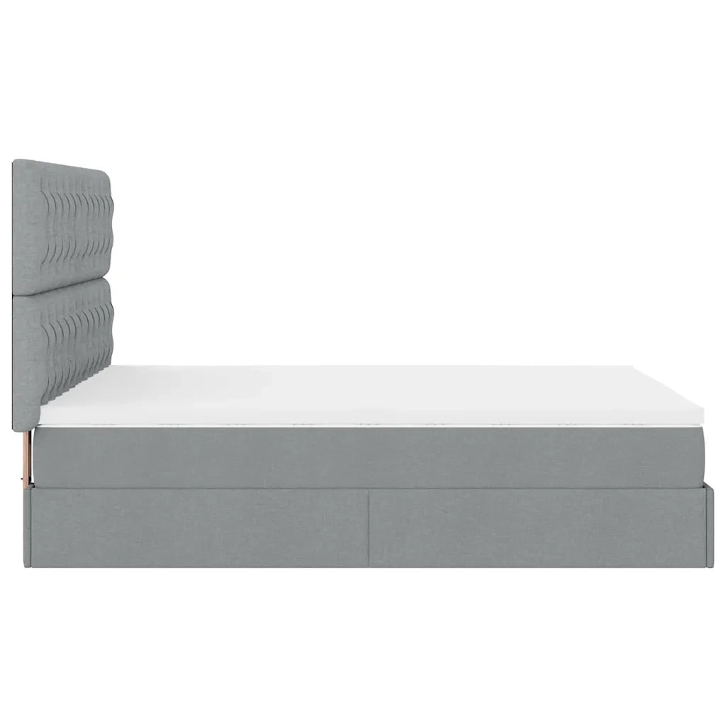 Struttura Letto Pouf con Materasso 140x190 cm in Tessuto 3313237