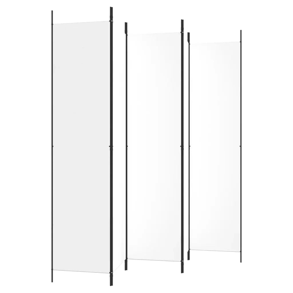 Divisorio a 5 Pannelli-Set di 5 pannelli Paravento Bianco 250x220 cm Tessuto