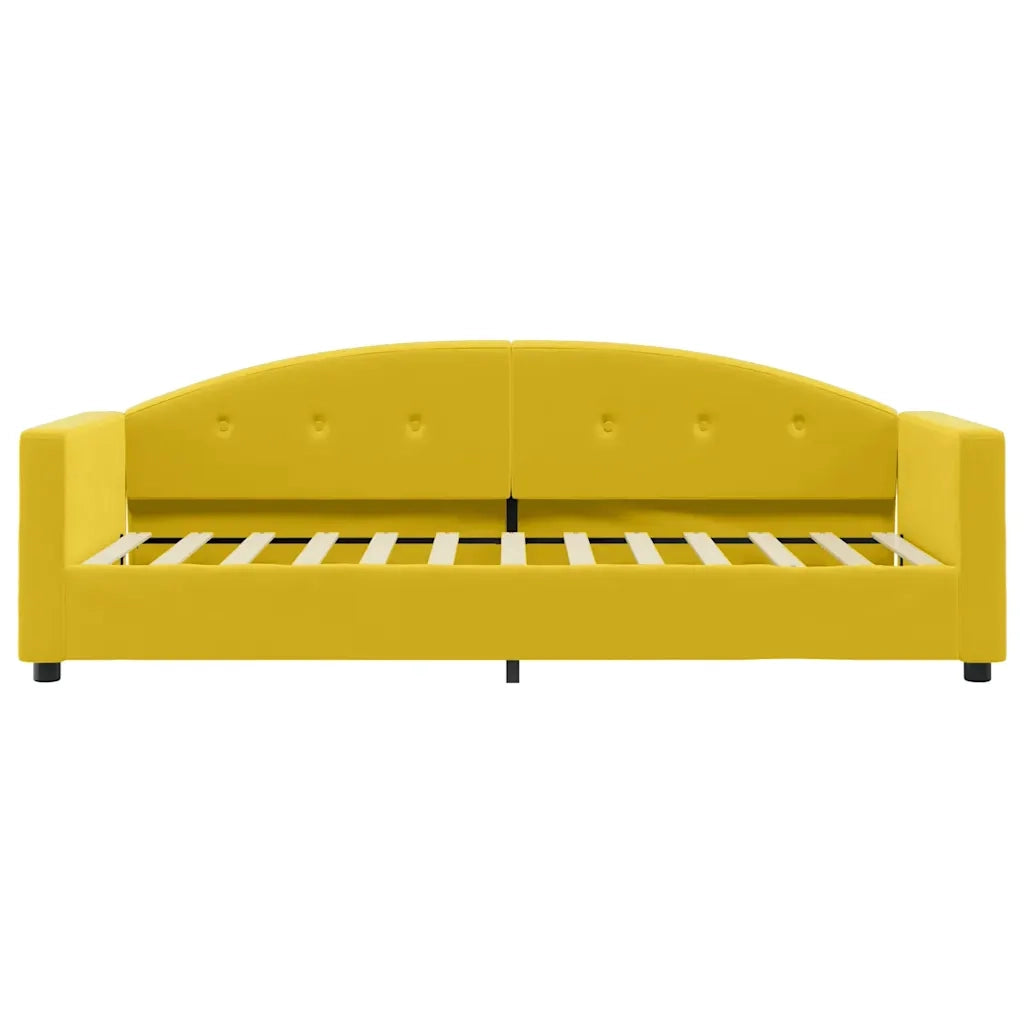 Divano Letto con Materasso Giallo 80x200 cm in Velluto