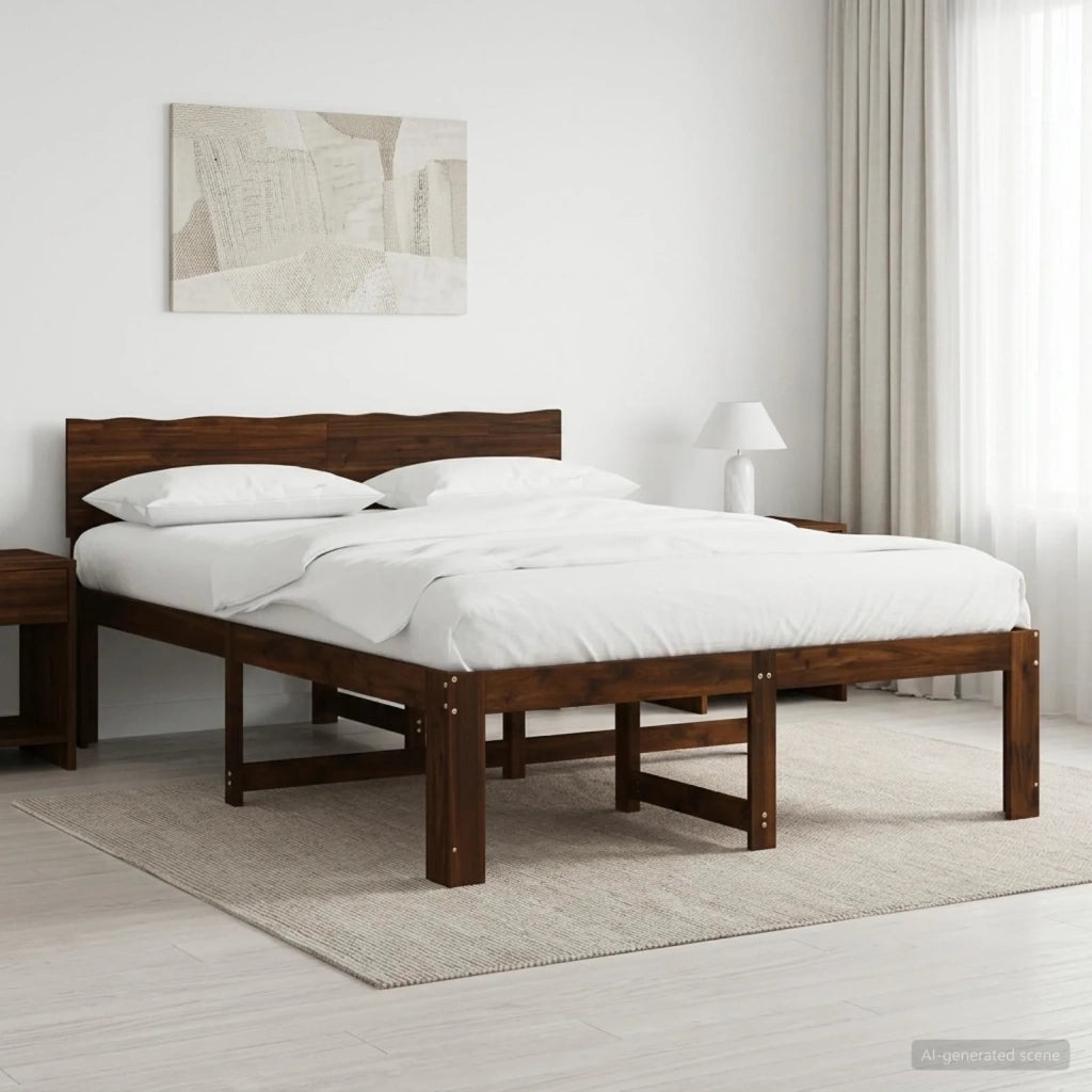 Letto matrimoniale con testiera ROSTOCK Marrone Scuro 3405464