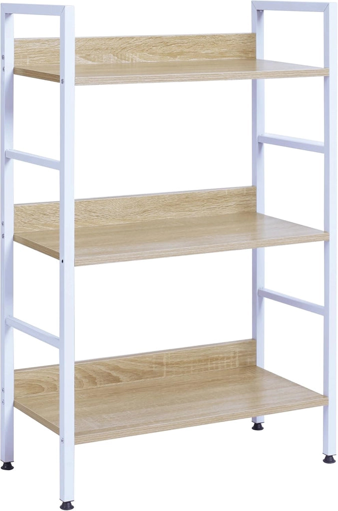 Libreria per Studio Ufficio Scaffale a 3 Ripiani Mensole in Legno Fioriera Porta Piante RGB9305hei