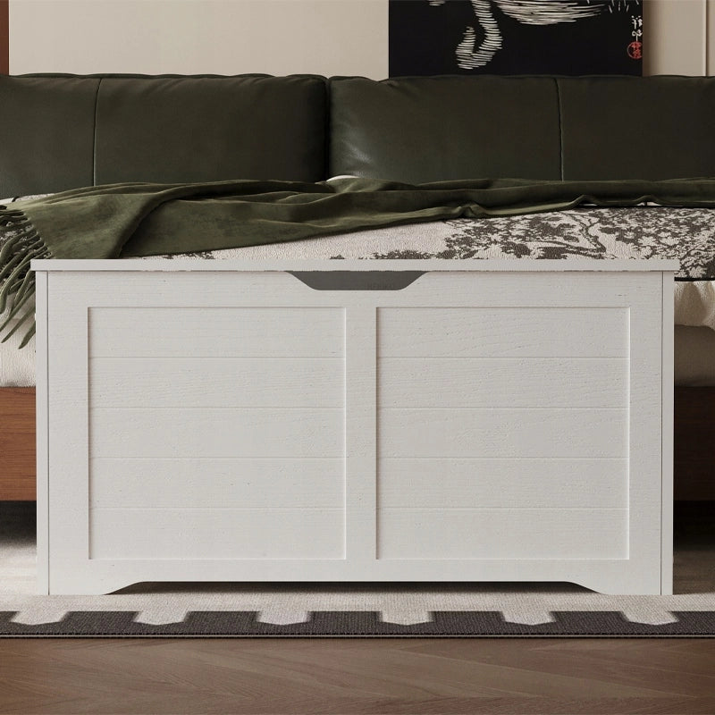 GRANDE CASSA DI LEGNO PER CONSERVARE Coperte BIANCA BAULETTO PER BIANCHERIA DA LETTO
