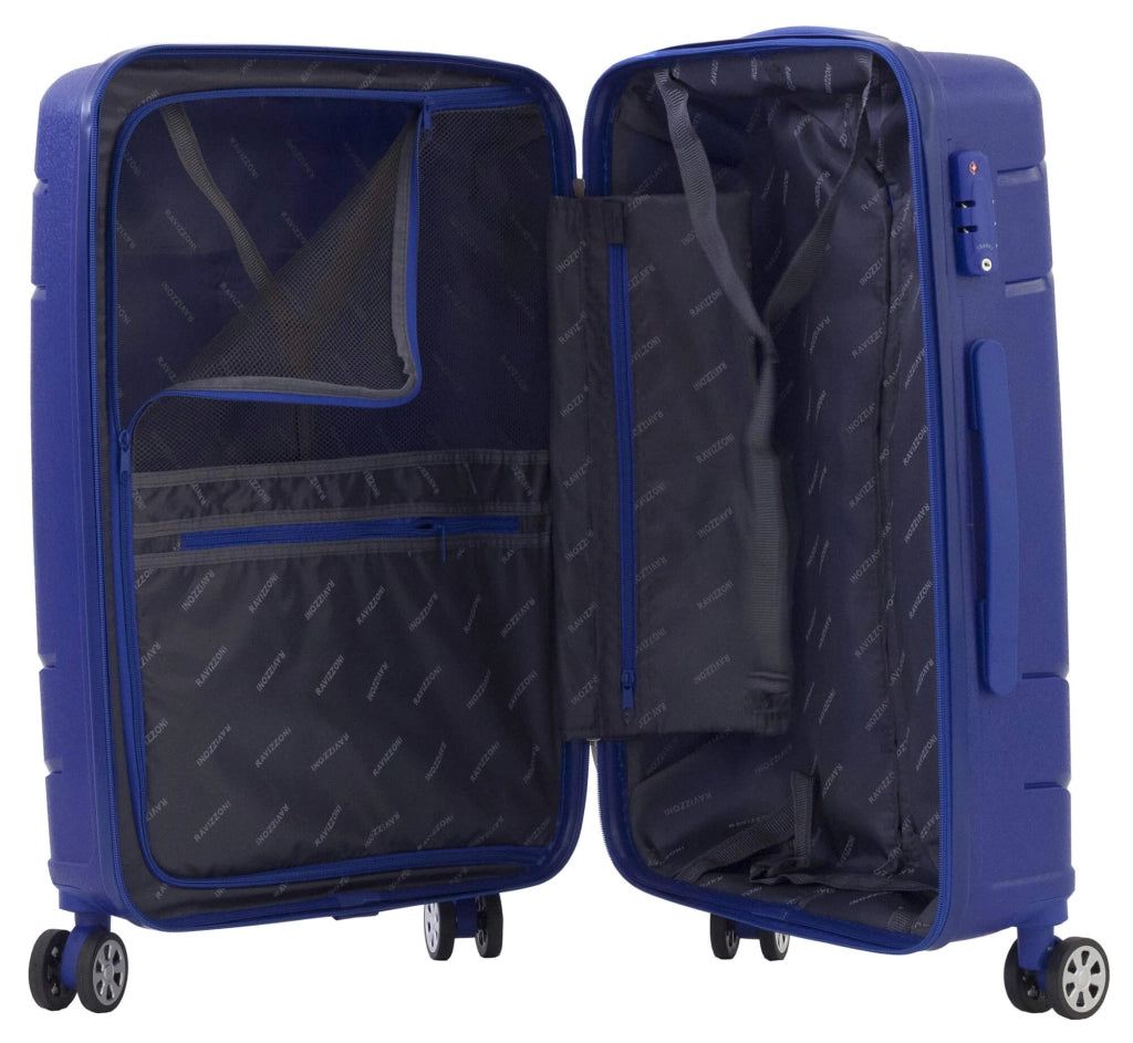 Trolley Valigia Bagaglio a Mano Rigida in Polipropilene 4 Ruote TSA Ravizzoni Cuba Libre Blu
