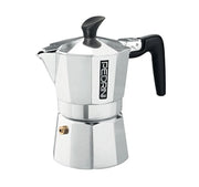 Macchinetta Caffè Moka in Alluminio Brillantata Nera 9 Tazze Pedrini