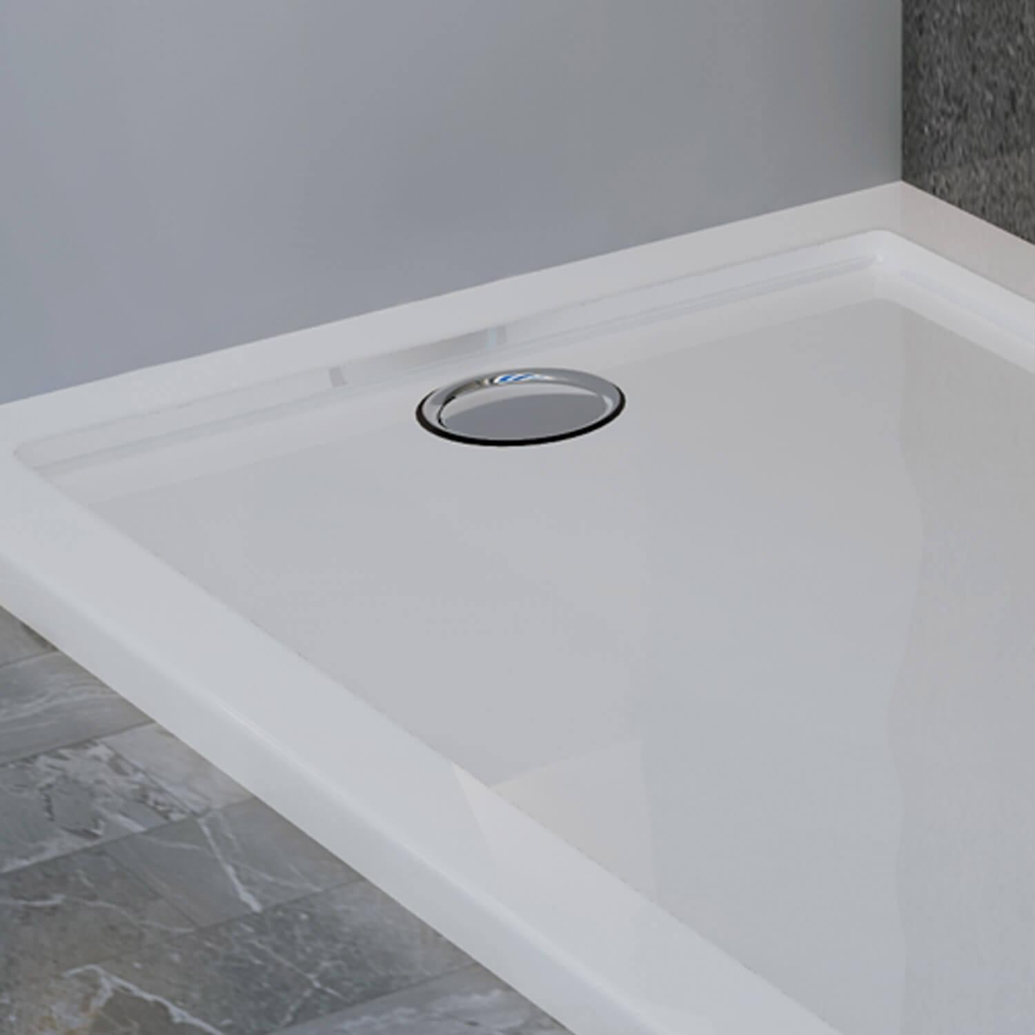 Piatto Doccia 70x170 cm in Acrilico Fosterberg Floret Bianco Lucido