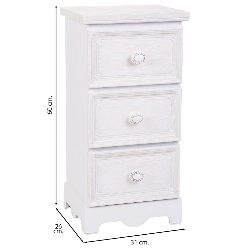 Colonne portaoggetti in legno bianco 31x26x60h cm