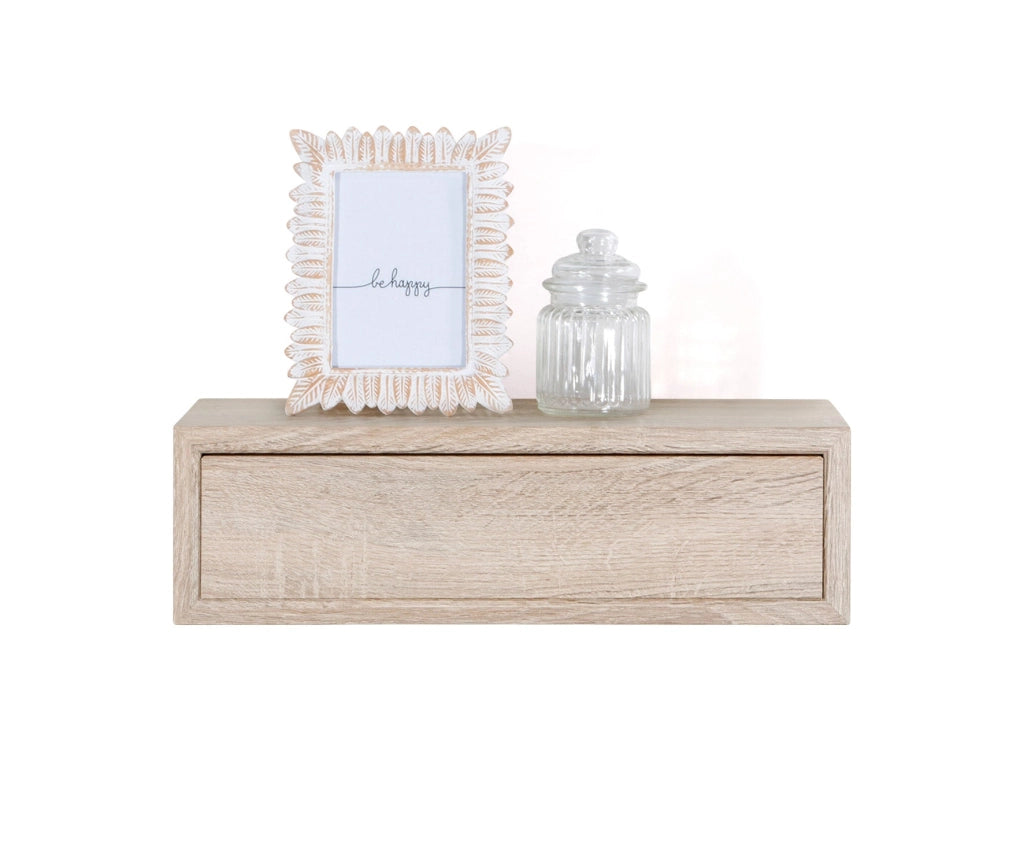 Mensola da Parete 1 Cassetto 45x13,4x20 cm in Fibra di Legno Lego Rovere Sagerau
