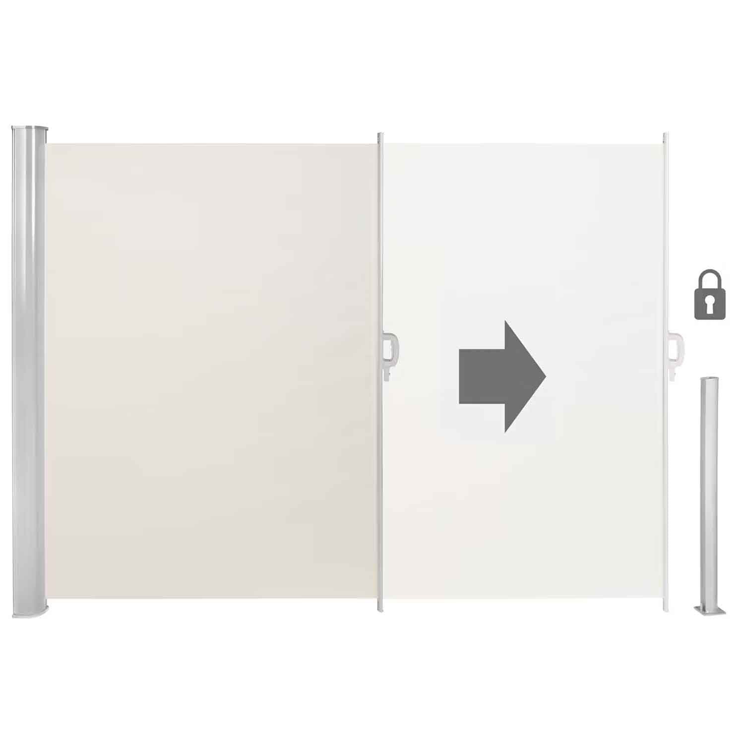 Hitee - Tenda a scorrimento laterale frangivista per terrazza, balcone, patio H160 cm