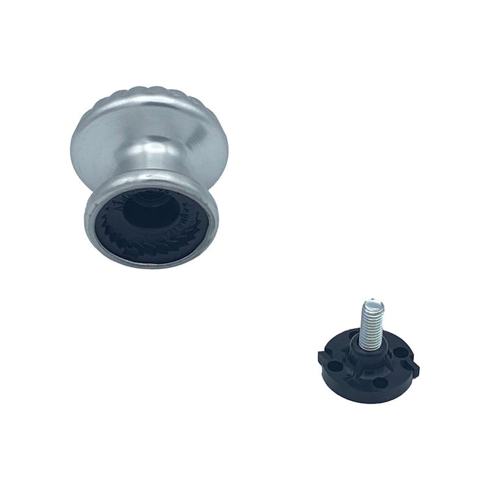 Pomolo fisso per porta SAGUATTI 161/60AB in alluminio argento lucido