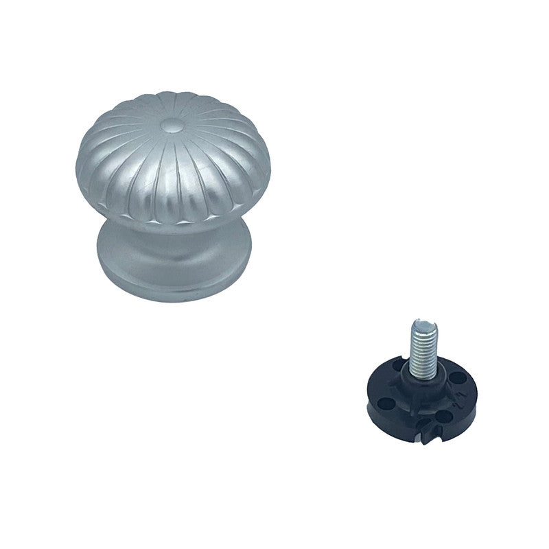 Pomolo fisso per porta SAGUATTI 161/60EB in alluminio argento satinato