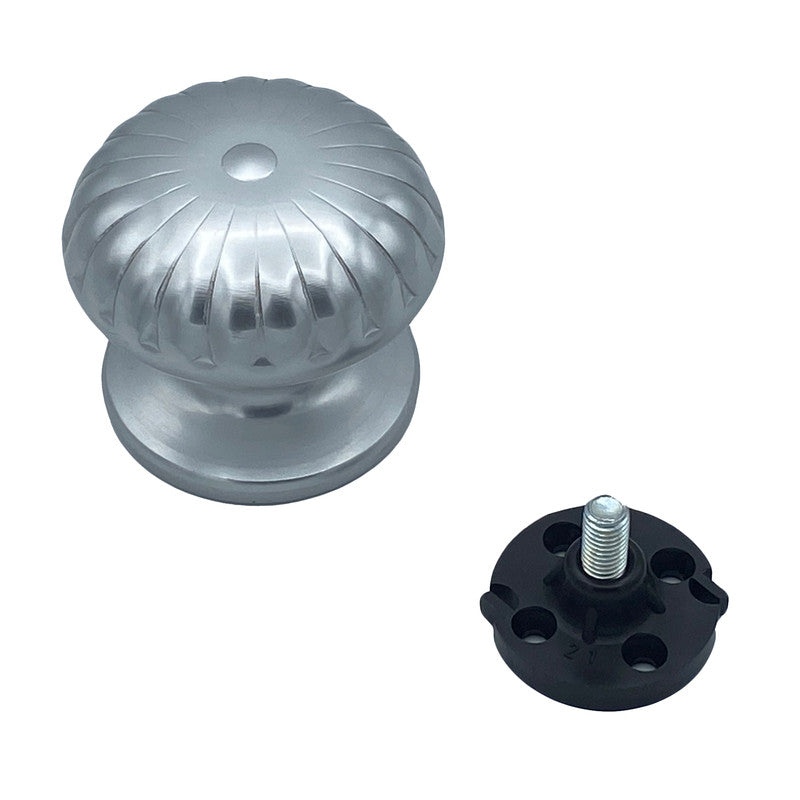 Pomolo fisso per porta SAGUATTI 161/70AB in alluminio argento lucido