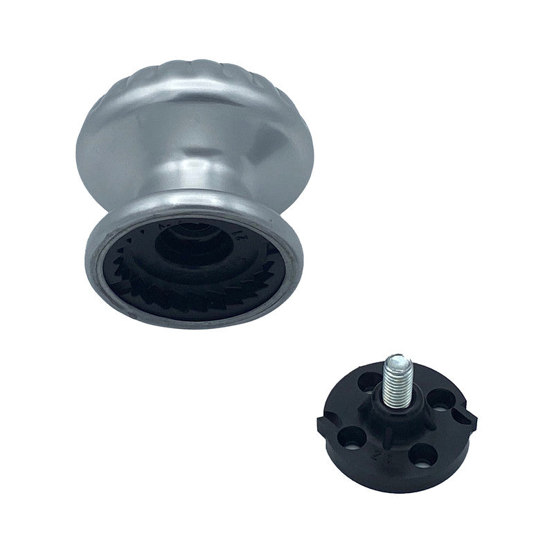 Pomolo fisso per porta SAGUATTI 161/70AB in alluminio argento lucido