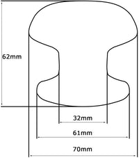Pomolo fisso per porta SAGUATTI 161/70AB in alluminio argento lucido