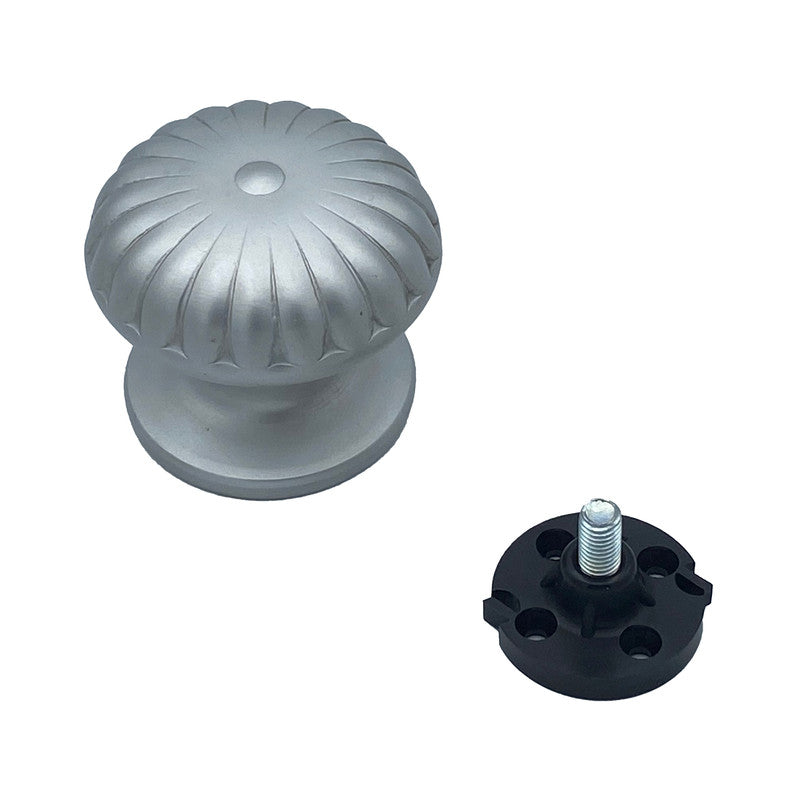 Pomolo fisso per porta SAGUATTI 161/70EB in alluminio argento satinato