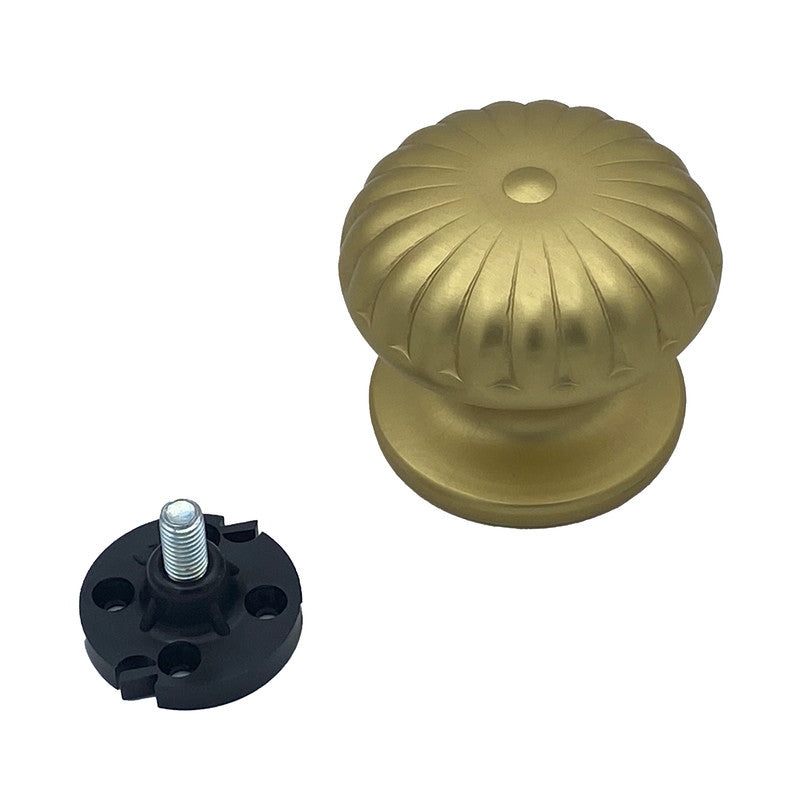 Pomolo fisso per porta SAGUATTI 161/70FB in alluminio oro satinato