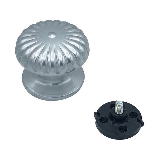 Pomolo fisso per porta SAGUATTI 161/80AB in alluminio argento lucido