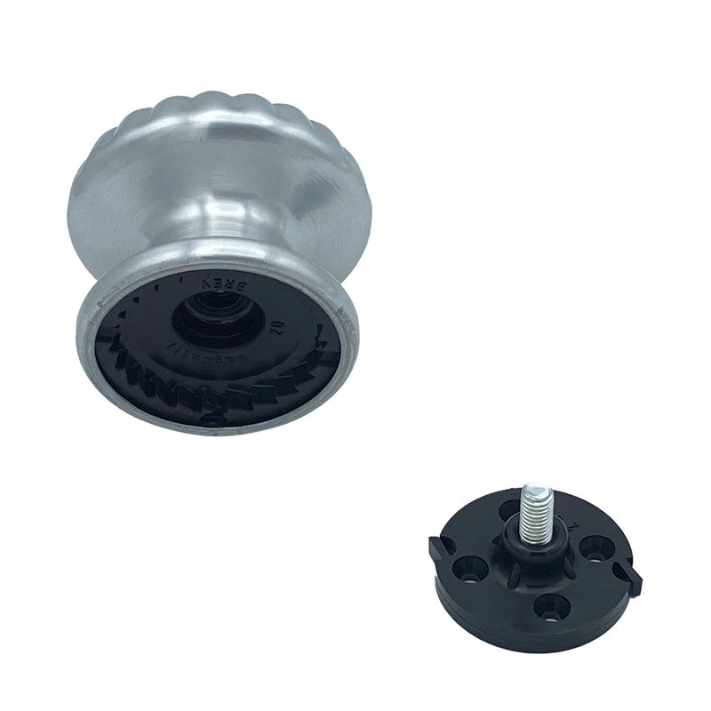 Pomolo fisso per porta SAGUATTI 161/80AB in alluminio argento lucido