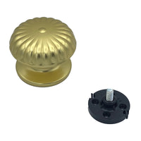 Pomolo fisso per porta SAGUATTI 161/80BB in alluminio oro lucido